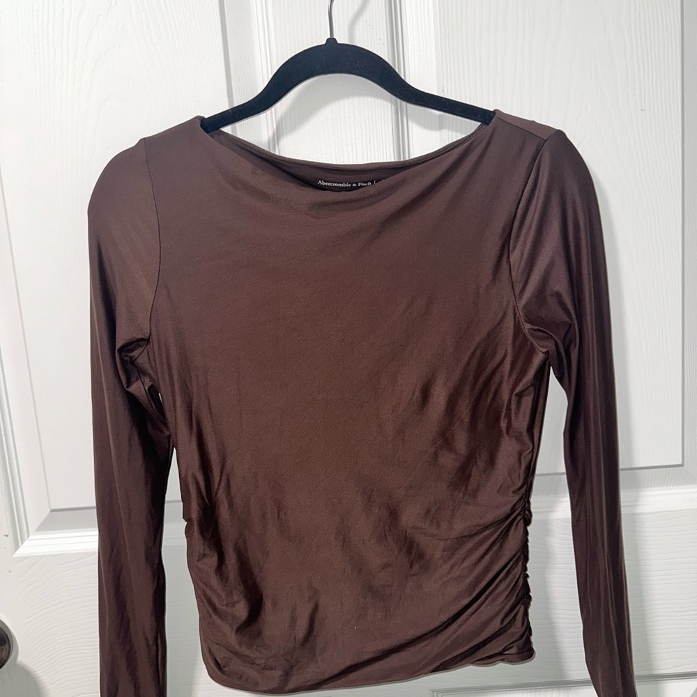 Abercrombie & Fitch Brown Long Sleeve Blouse